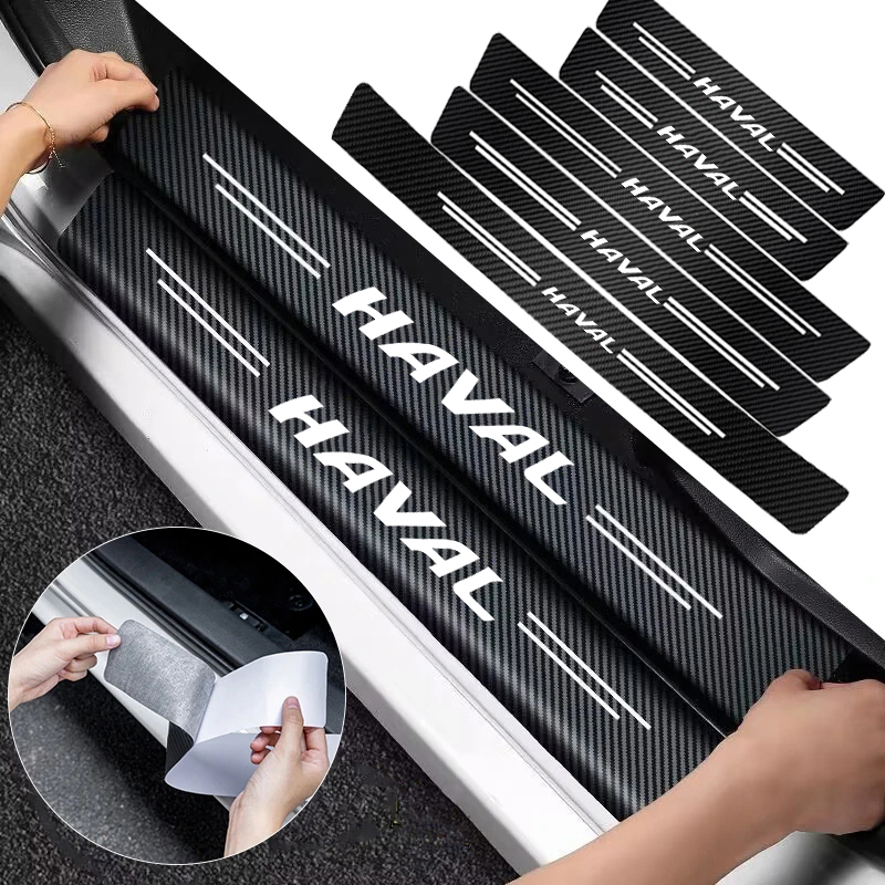 1/4/5Pcs Car Door Sill Scuff P - огляд і ціна Crepe Pan Carbon